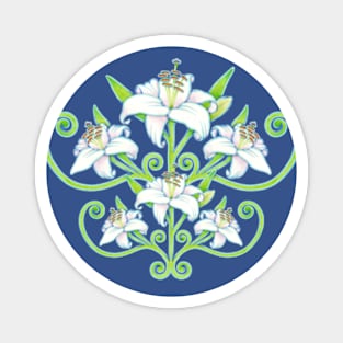 Extravagant Elizabethan Folkloric Lily Magnet